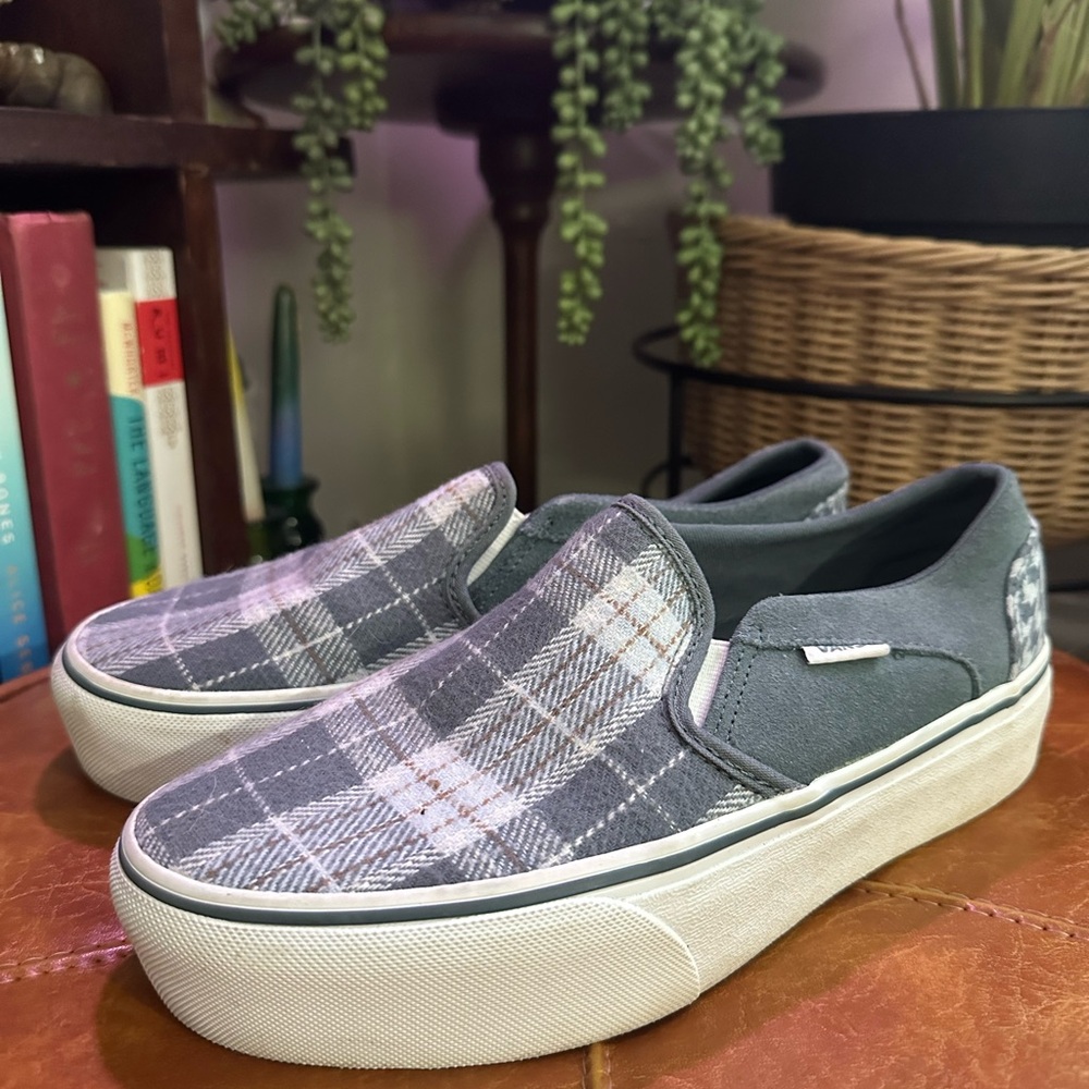 Plaid Vans Slip-On Sneakers